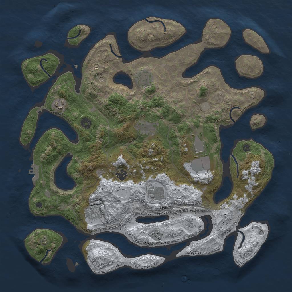 Rust Map: Procedural Map, Size: 4000, Seed: 45765, 16 Monuments