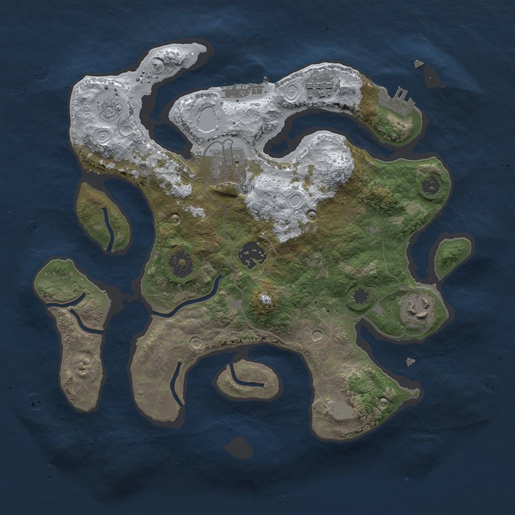 Rust Map: Procedural Map, Size: 3000, Seed: 33340, 13 Monuments