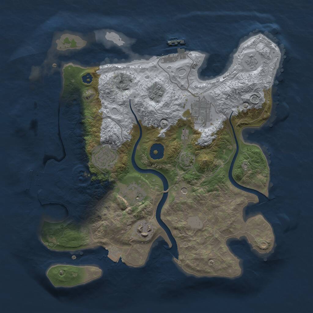 Rust Map: Procedural Map, Size: 3000, Seed: 1745100961, 11 Monuments