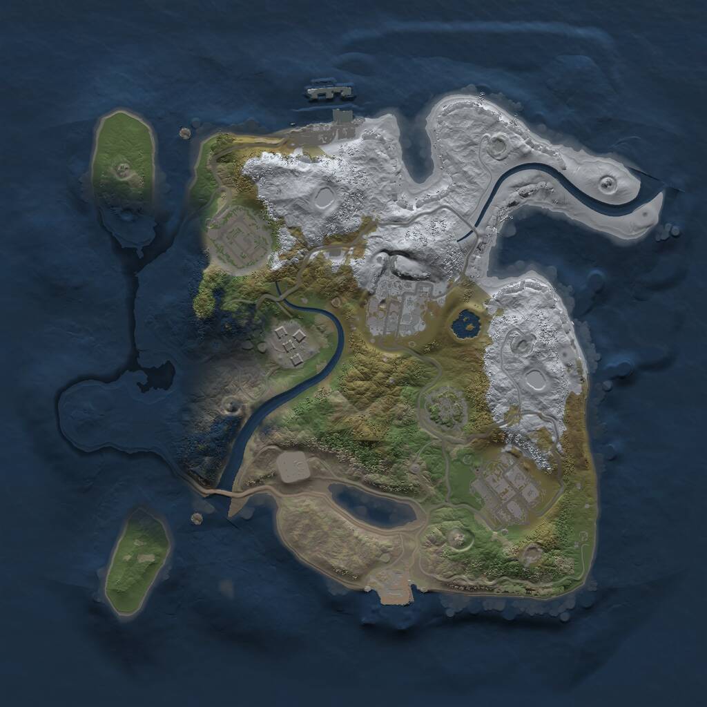Rust Map: Procedural Map, Size: 2500, Seed: 231, 7 Monuments