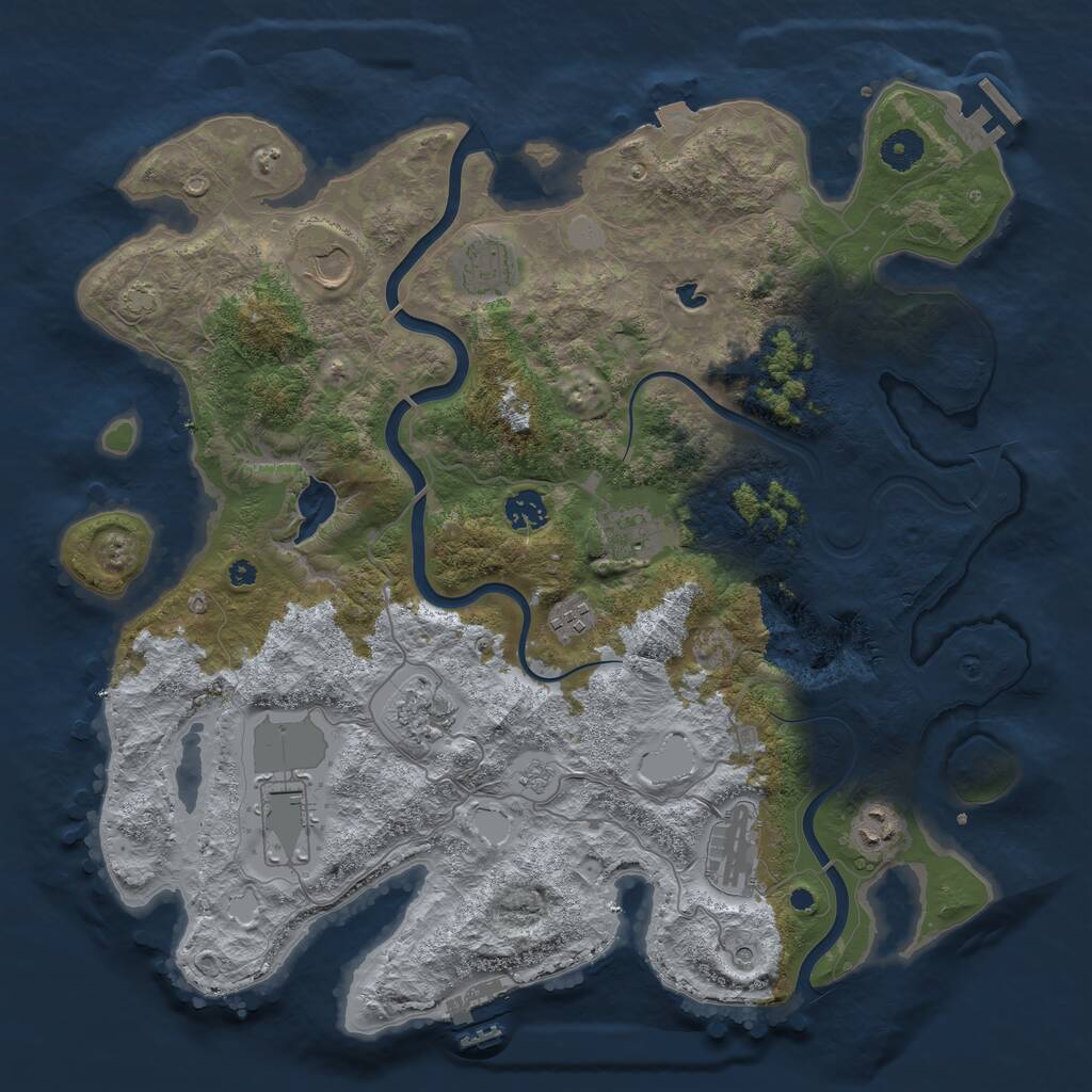 Rust Map: Procedural Map, Size: 4000, Seed: 496801985, 15 Monuments