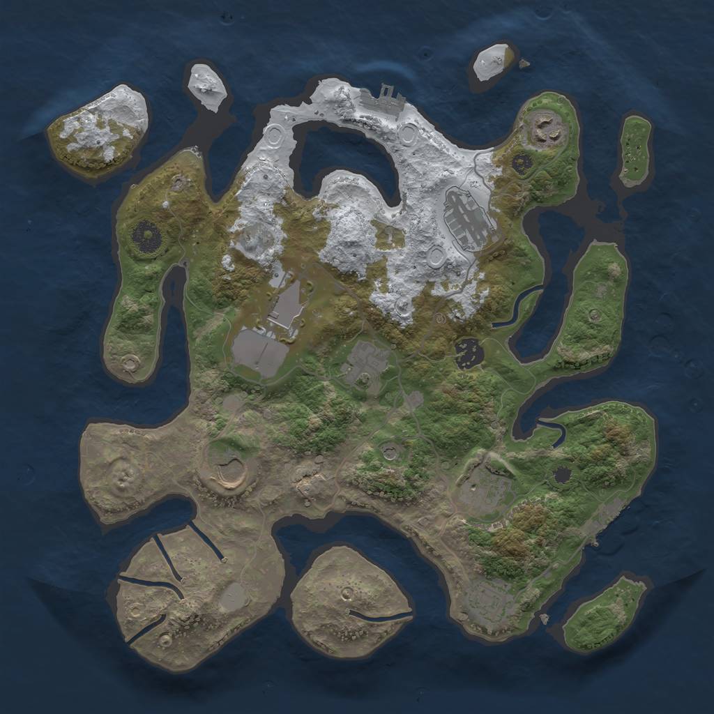Rust Map: Procedural Map, Size: 3500, Seed: 2600704, 16 Monuments
