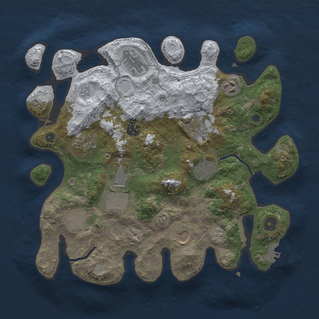 Rust Map: Procedural Map, Size: 3500, Seed: 2813309, 18 Monuments