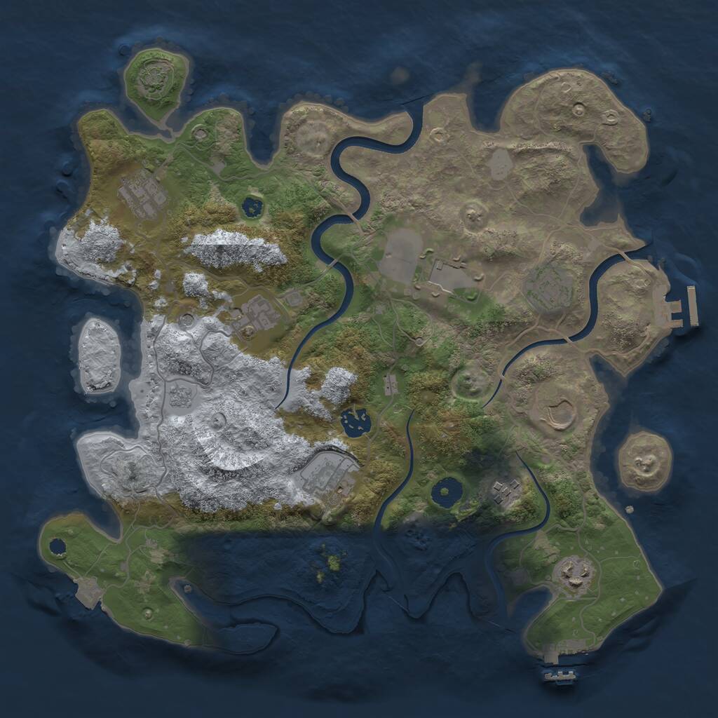 Rust Map: Procedural Map, Size: 3600, Seed: 268766730, 15 Monuments