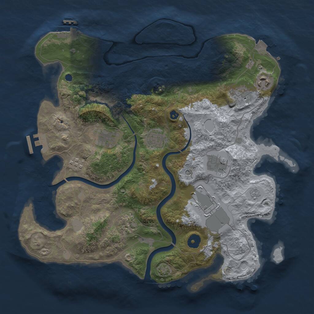 Rust Map: Procedural Map, Size: 3500, Seed: 2226899, 14 Monuments