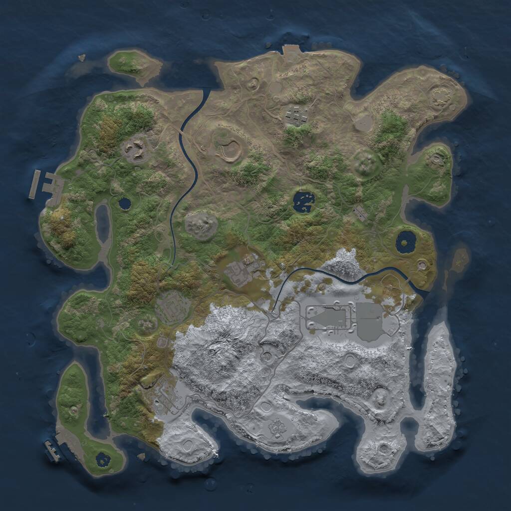 Rust Map: Procedural Map, Size: 3500, Seed: 3018220, 14 Monuments