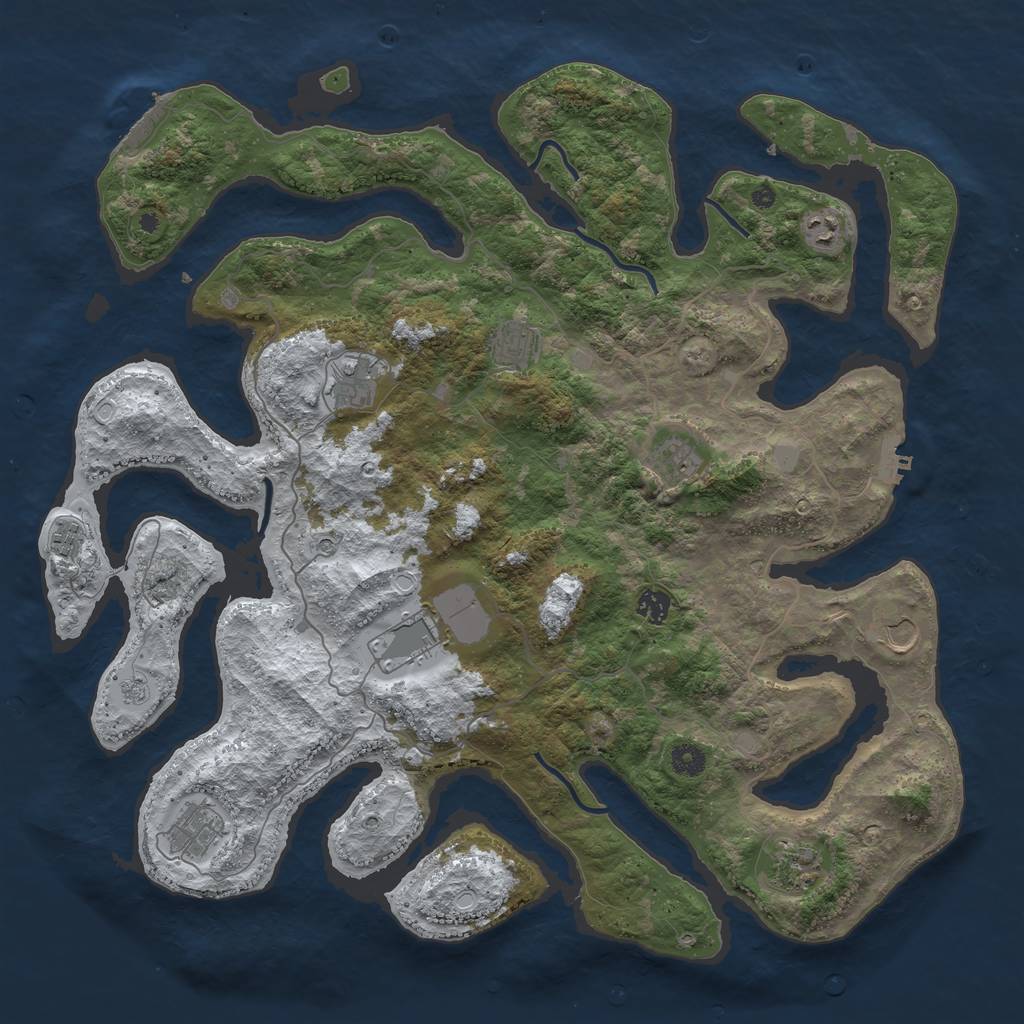 Rust Map: Procedural Map, Size: 4500, Seed: 10085979, 19 Monuments