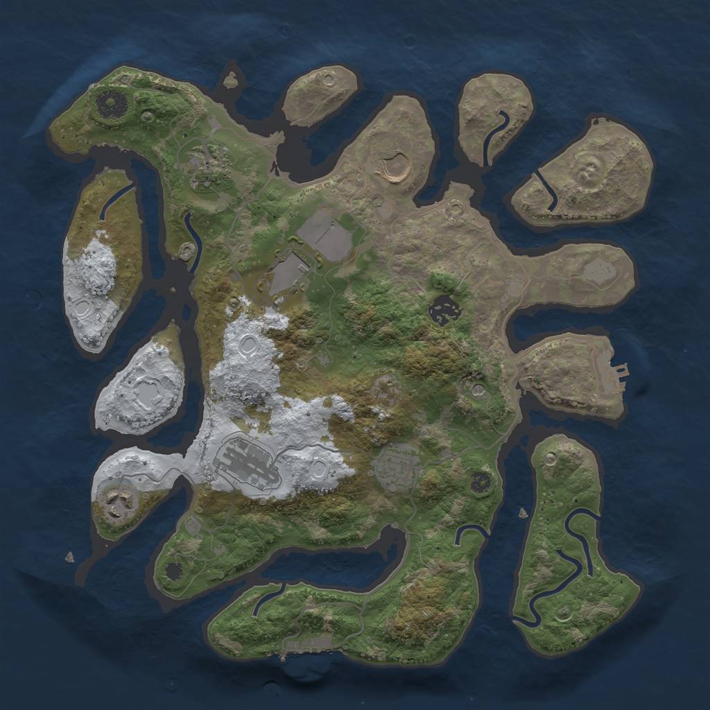 Rust Map: Procedural Map, Size: 3500, Seed: 4138691, 15 Monuments
