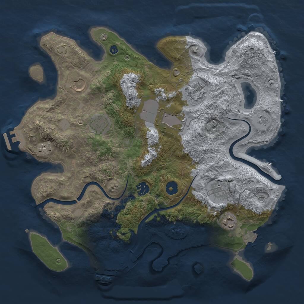 Rust Map: Procedural Map, Size: 3500, Seed: 5793177, 14 Monuments