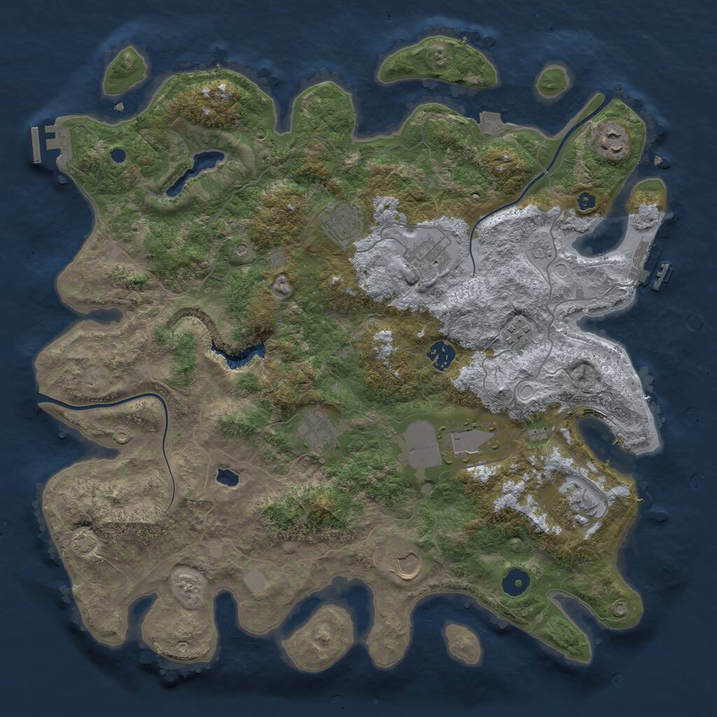 Rust Map: Procedural Map, Size: 4000, Seed: 461951131, 15 Monuments