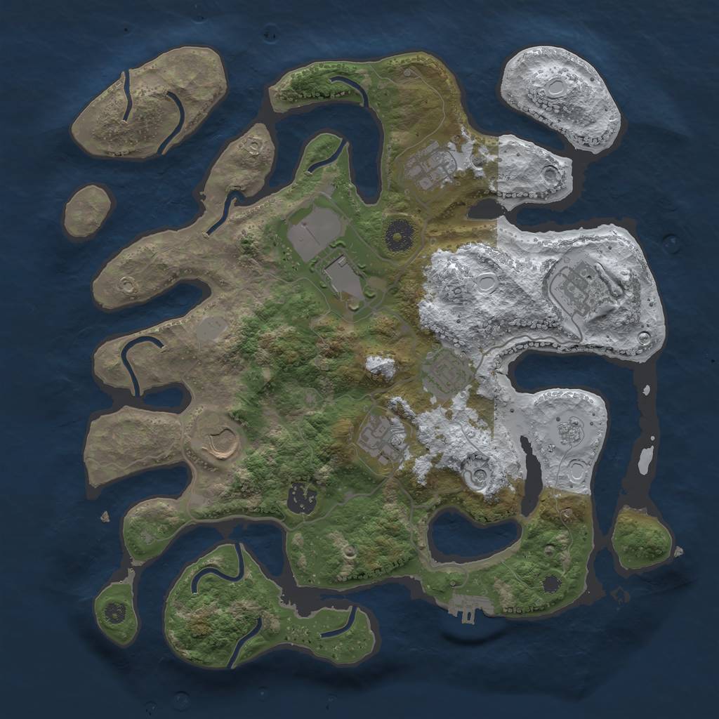 Rust Map: Procedural Map, Size: 3500, Seed: 3564385, 15 Monuments