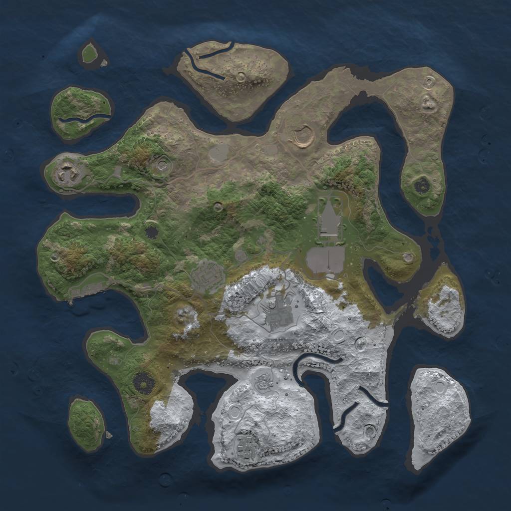 Rust Map: Procedural Map, Size: 3500, Seed: 6363653, 14 Monuments