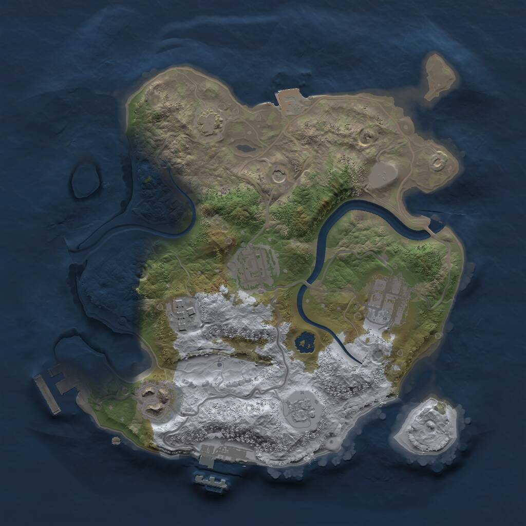 Rust Map: Procedural Map, Size: 2500, Seed: 4975897, 10 Monuments