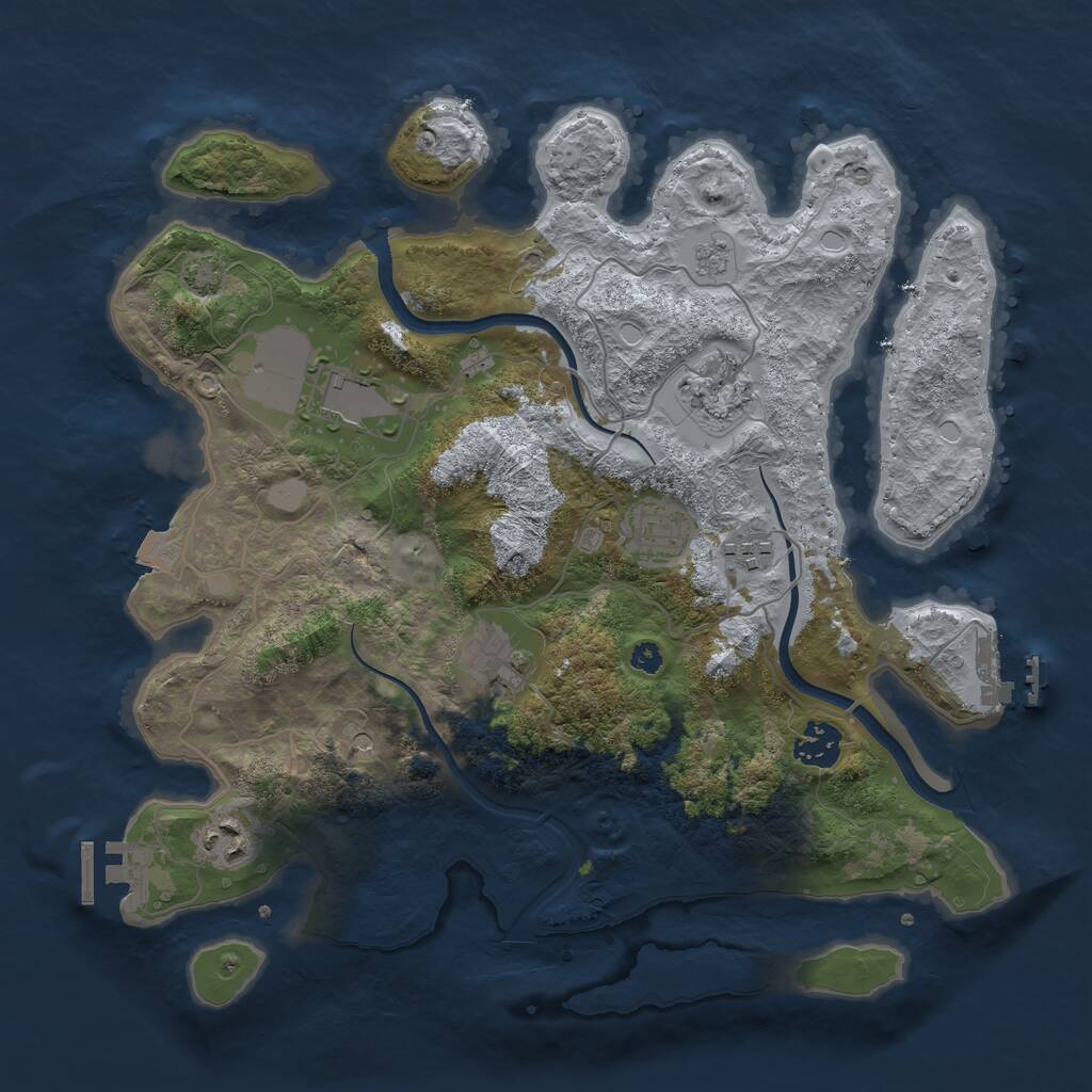 Rust Map: Procedural Map, Size: 3500, Seed: 1248920, 13 Monuments