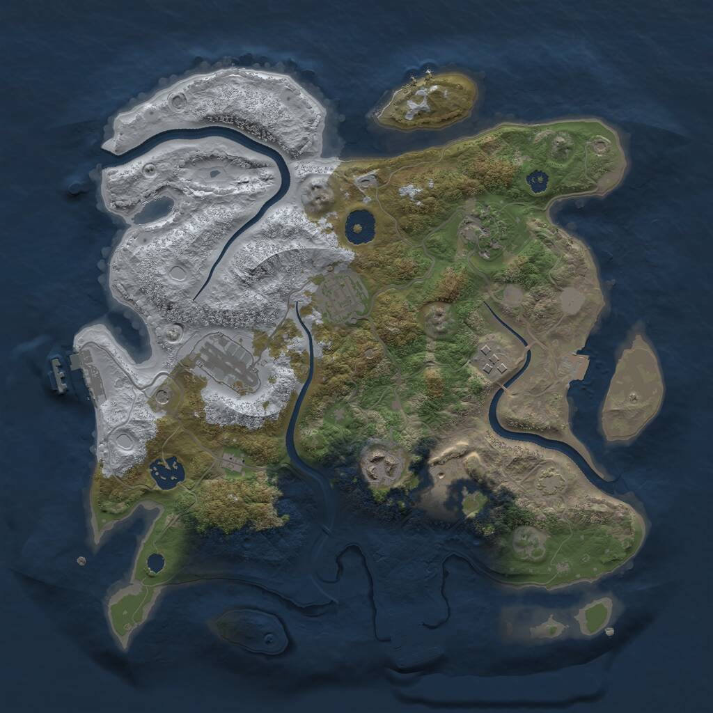 Rust Map: Procedural Map, Size: 3250, Seed: 85, 12 Monuments