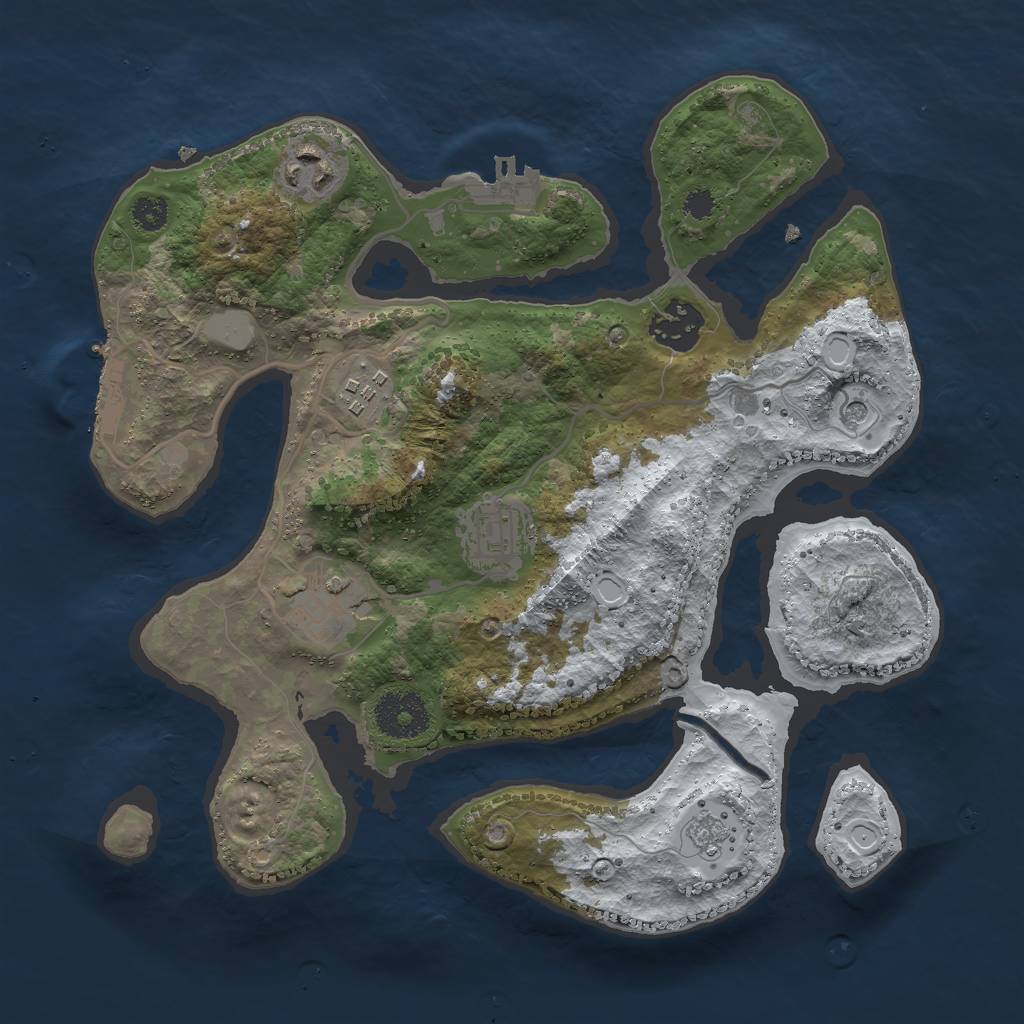 Rust Map: Procedural Map, Size: 3000, Seed: 669722, 14 Monuments
