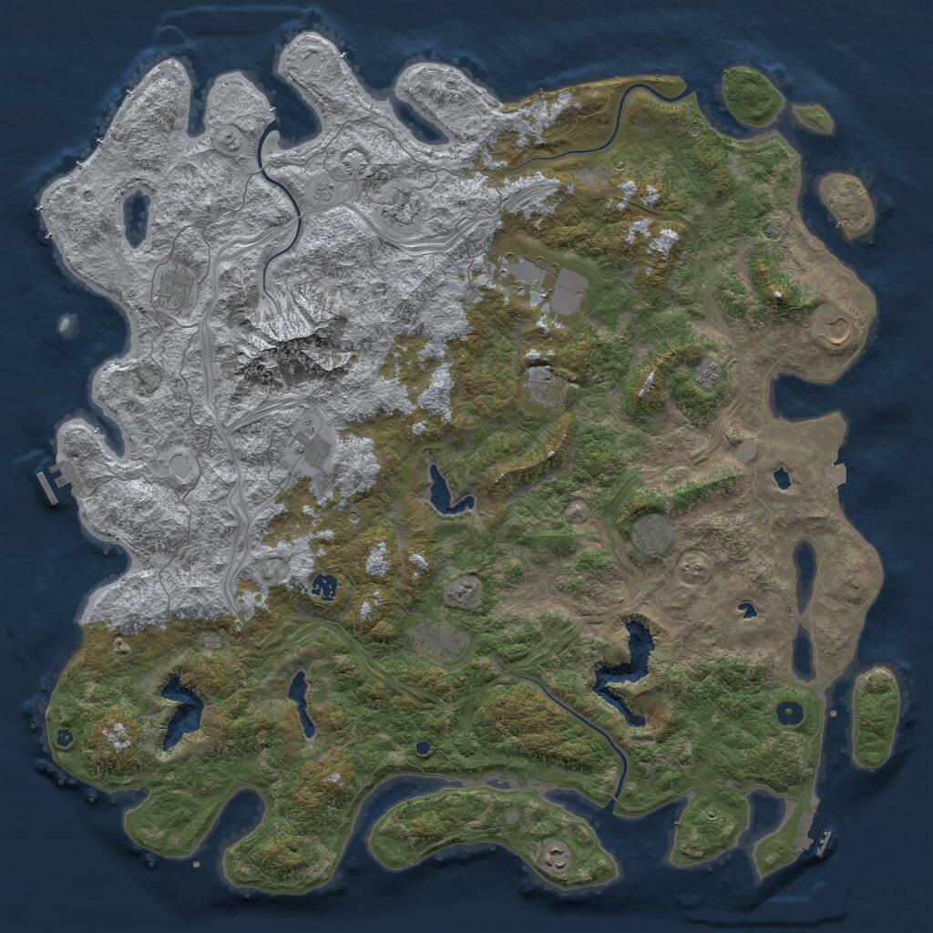 Rust Map: Procedural Map, Size: 5432, Seed: 5324, 17 Monuments