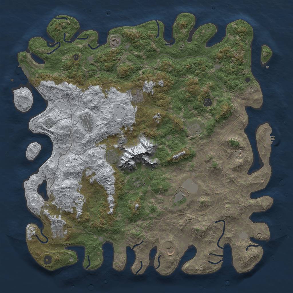 Rust Map: Procedural Map, Size: 5000, Seed: 4629818, 20 Monuments