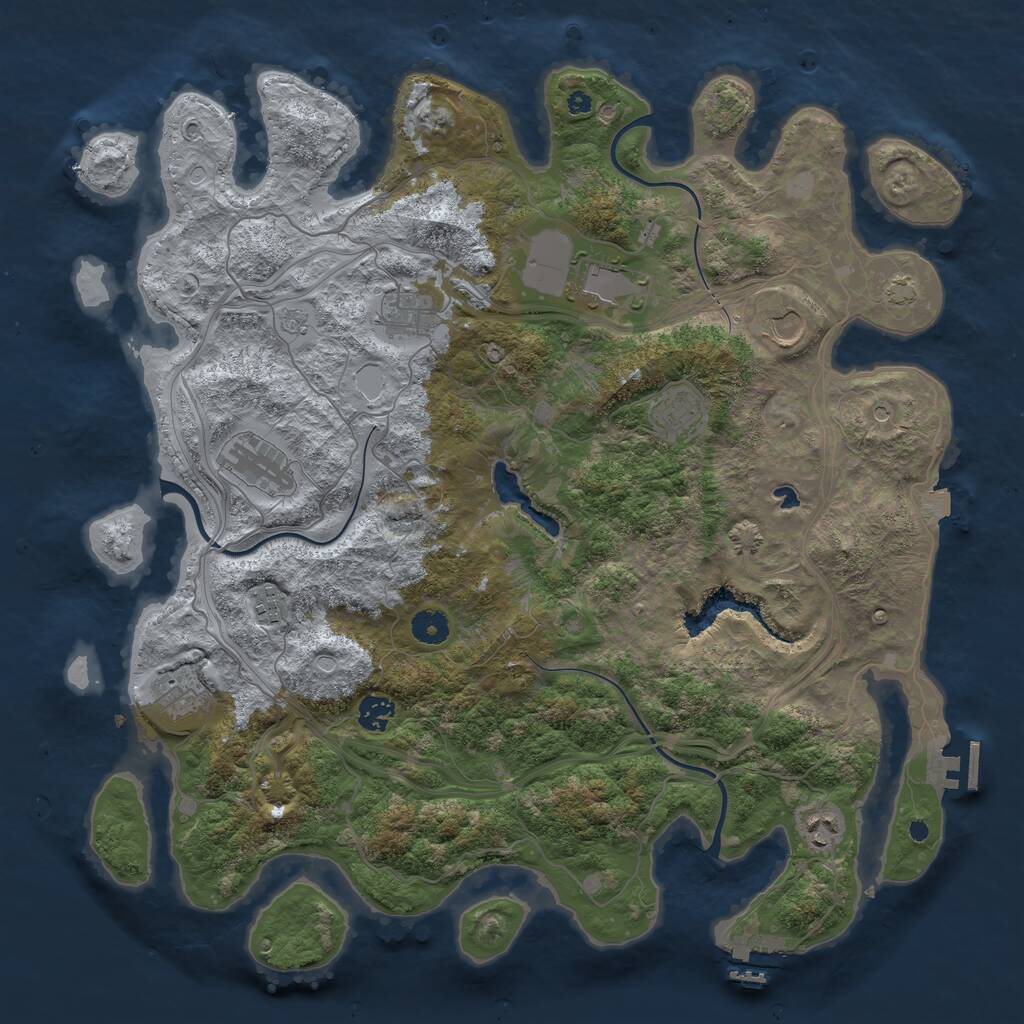 Rust Map: Procedural Map, Size: 4250, Seed: 1750655266, 15 Monuments