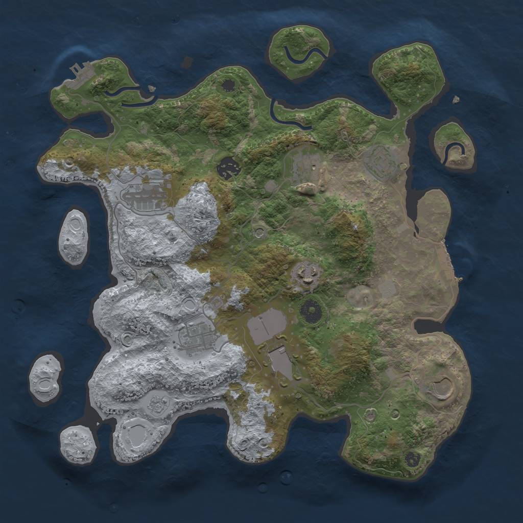 Rust Map: Procedural Map, Size: 3500, Seed: 514750, 15 Monuments