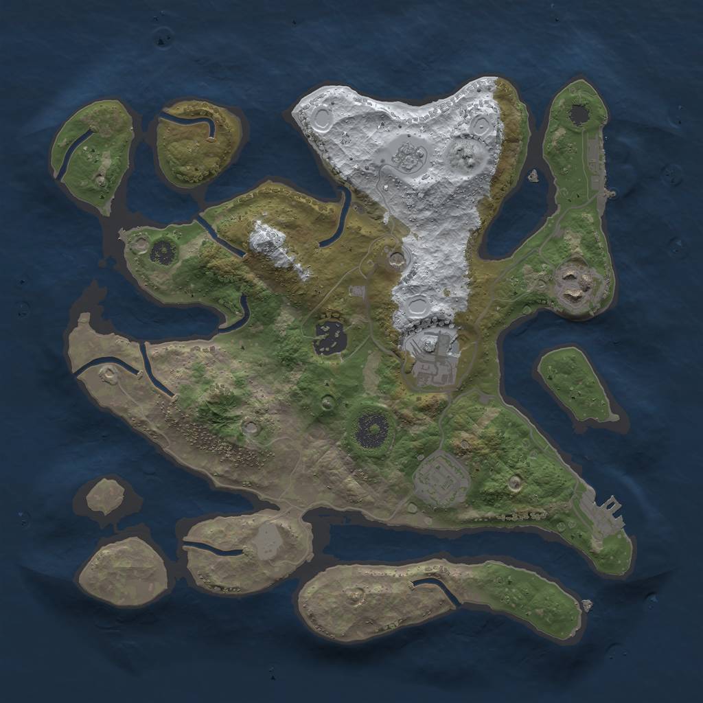 Rust Map: Procedural Map, Size: 3000, Seed: 2001944416, 13 Monuments