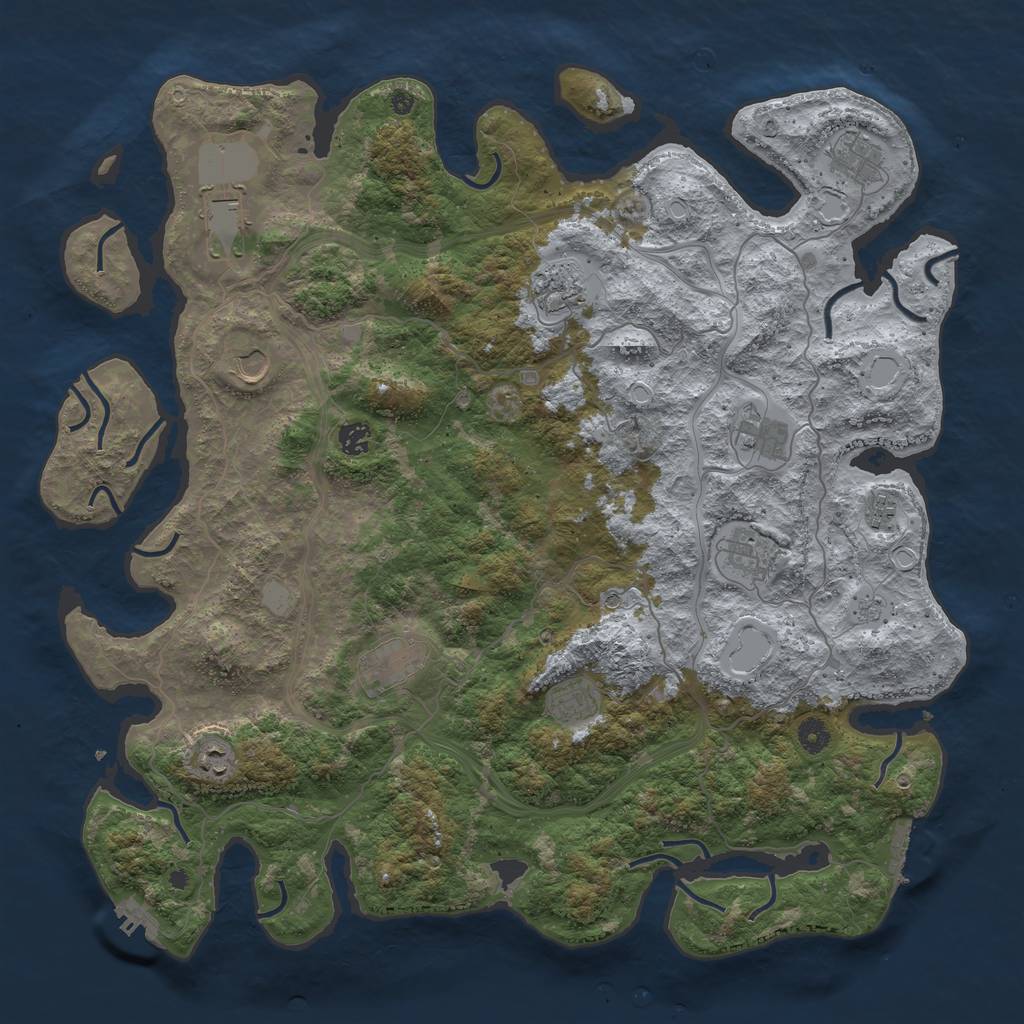 Rust Map: Procedural Map, Size: 4575, Seed: 6747346, 20 Monuments