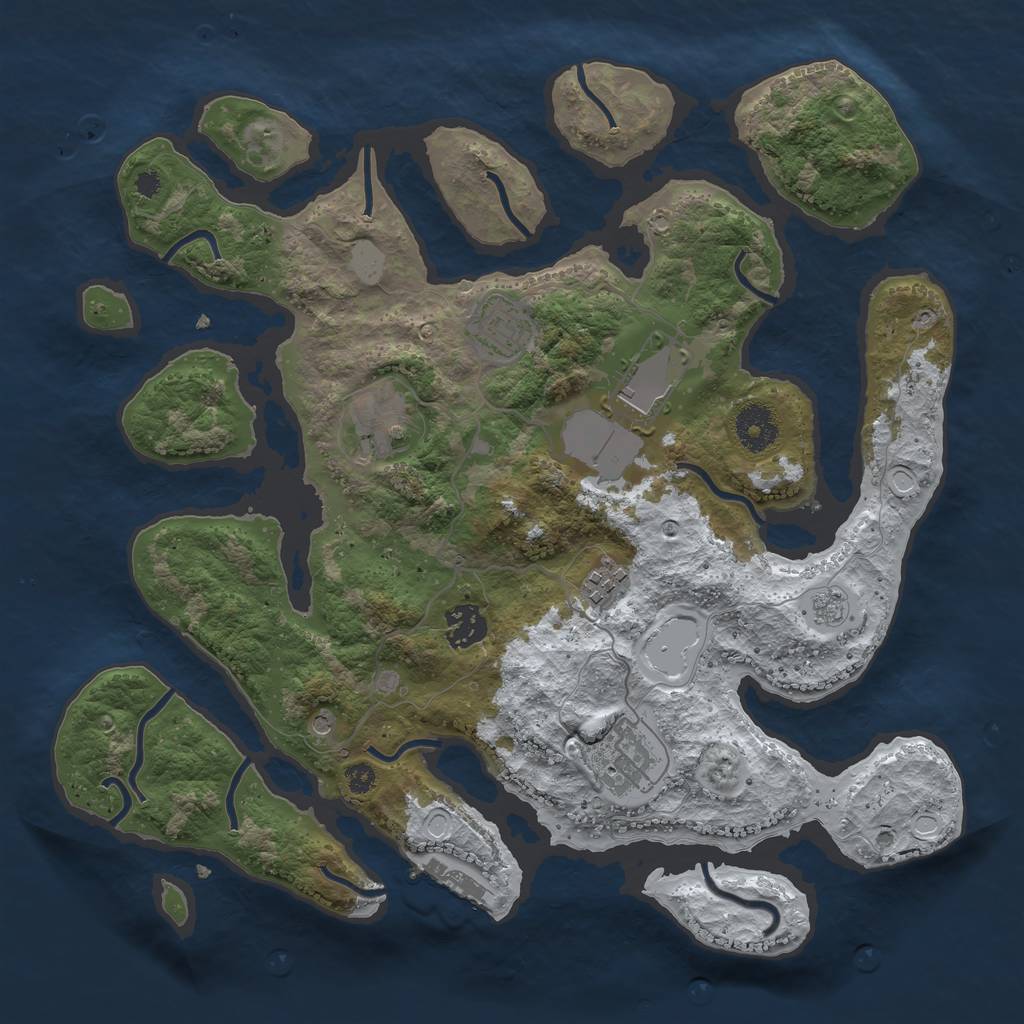 Rust Map: Procedural Map, Size: 3500, Seed: 1464804, 14 Monuments