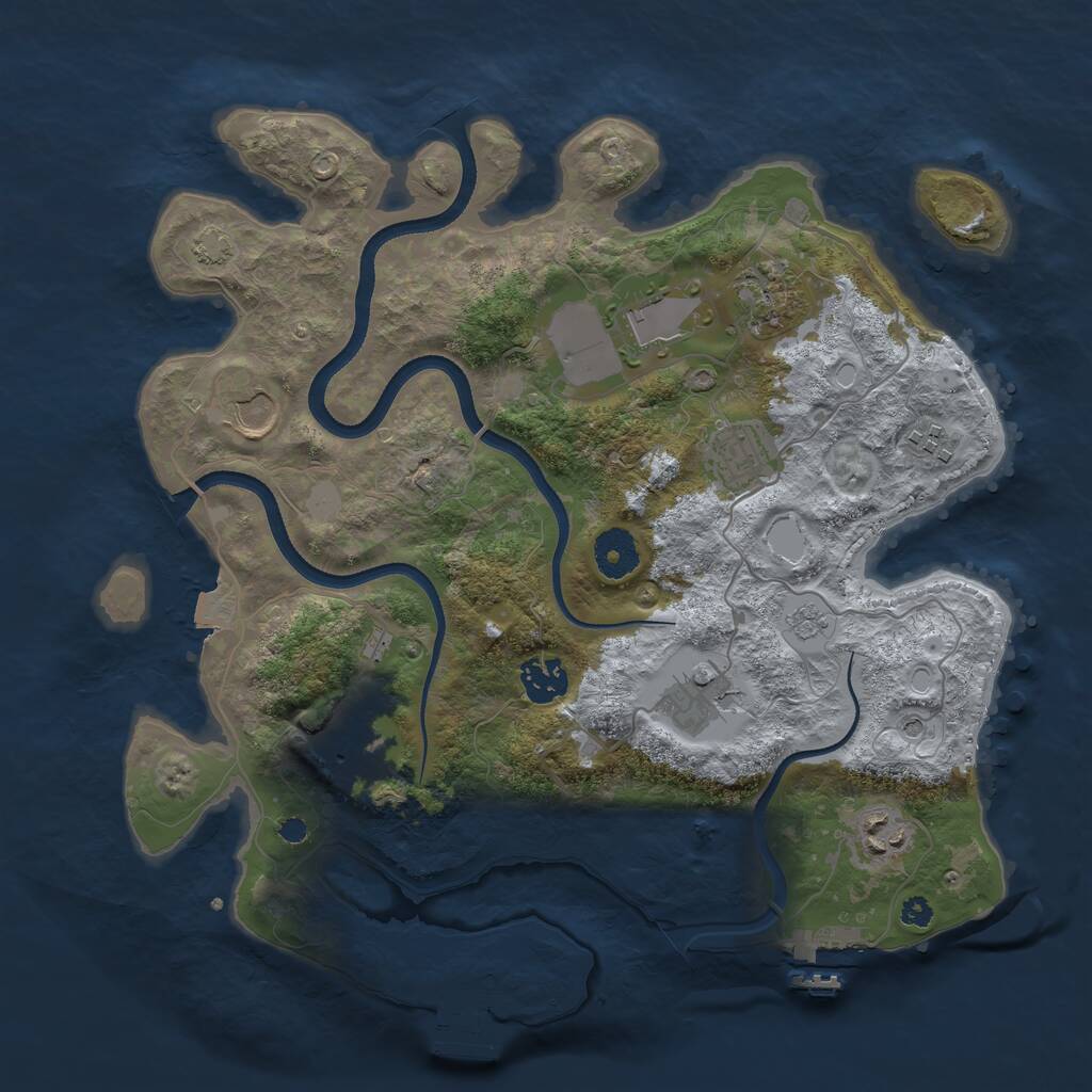 Rust Map: Procedural Map, Size: 3500, Seed: 1547656816, 15 Monuments