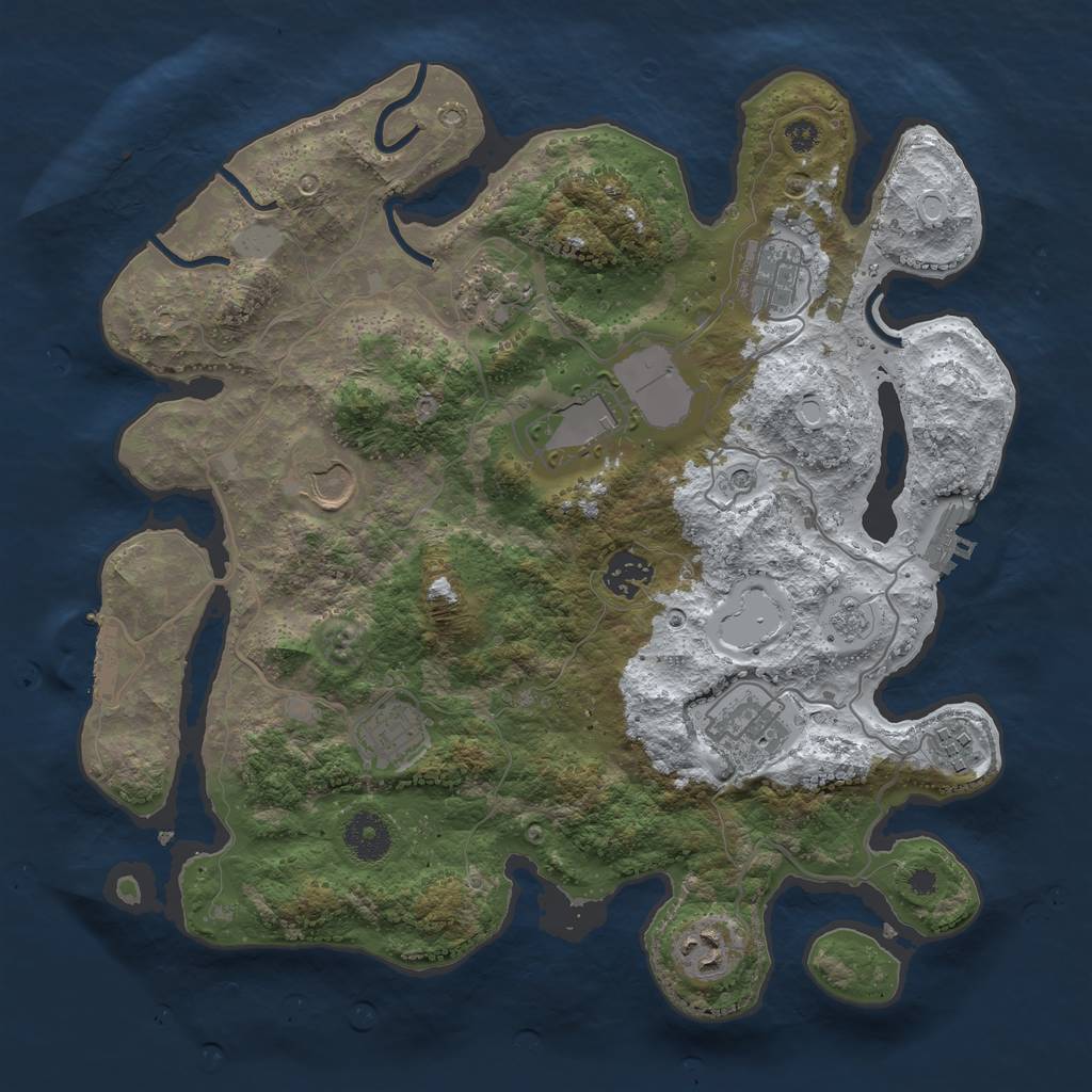 Rust Map: Procedural Map, Size: 3500, Seed: 20220320, 18 Monuments