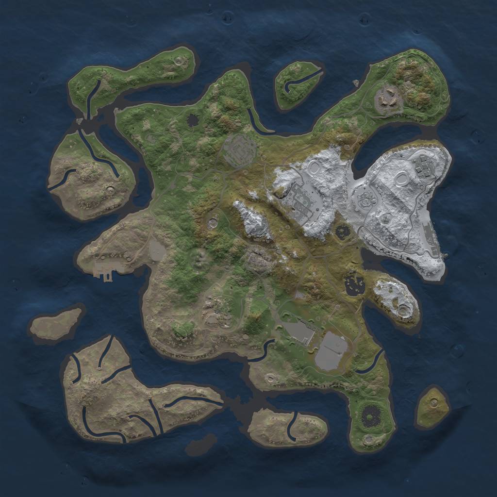 Rust Map: Procedural Map, Size: 3505, Seed: 1337, 16 Monuments