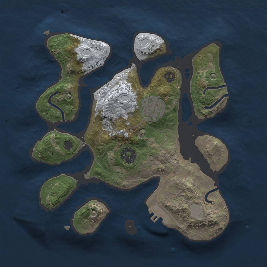 Rust Map: Procedural Map, Size: 2500, Seed: 7346, 8 Monuments