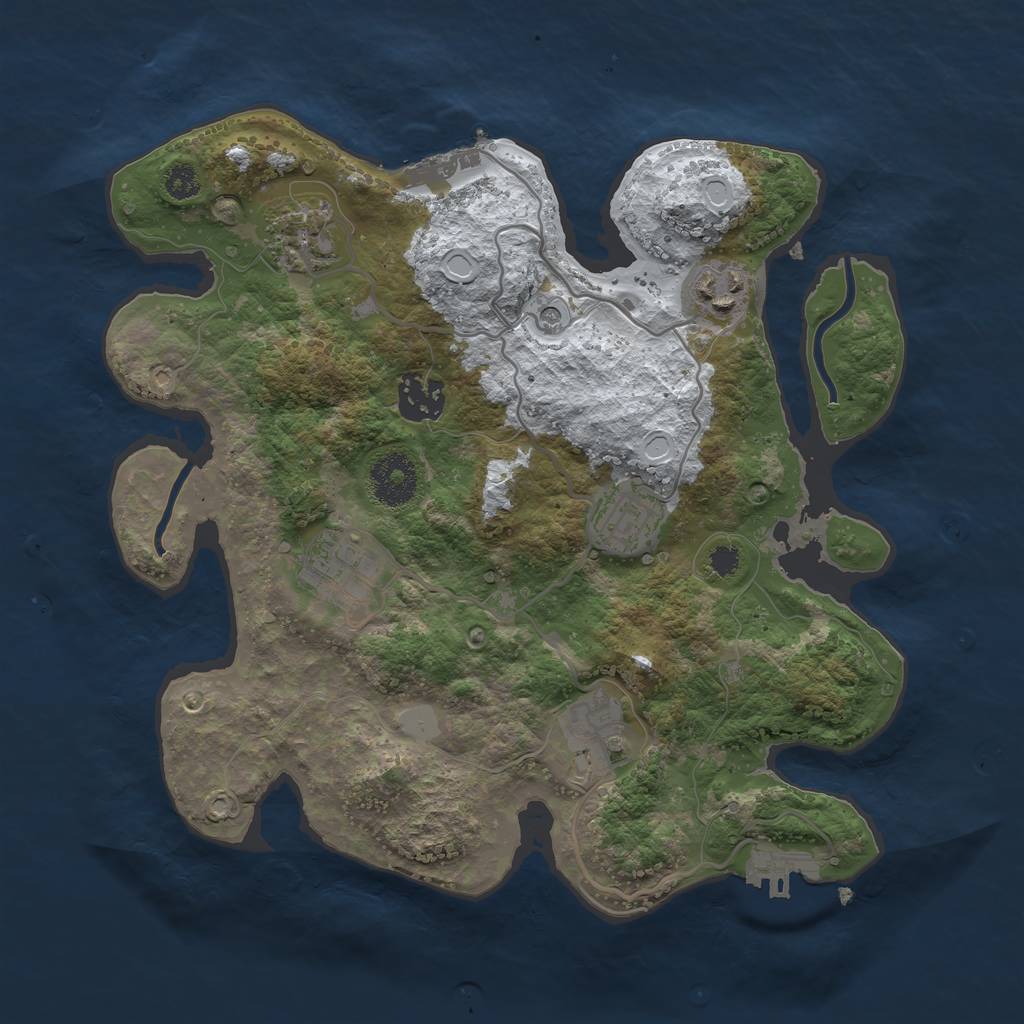 Rust Map: Procedural Map, Size: 3072, Seed: 160974, 14 Monuments