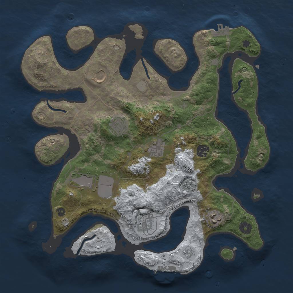 Rust Map: Procedural Map, Size: 3500, Seed: 1859107, 16 Monuments