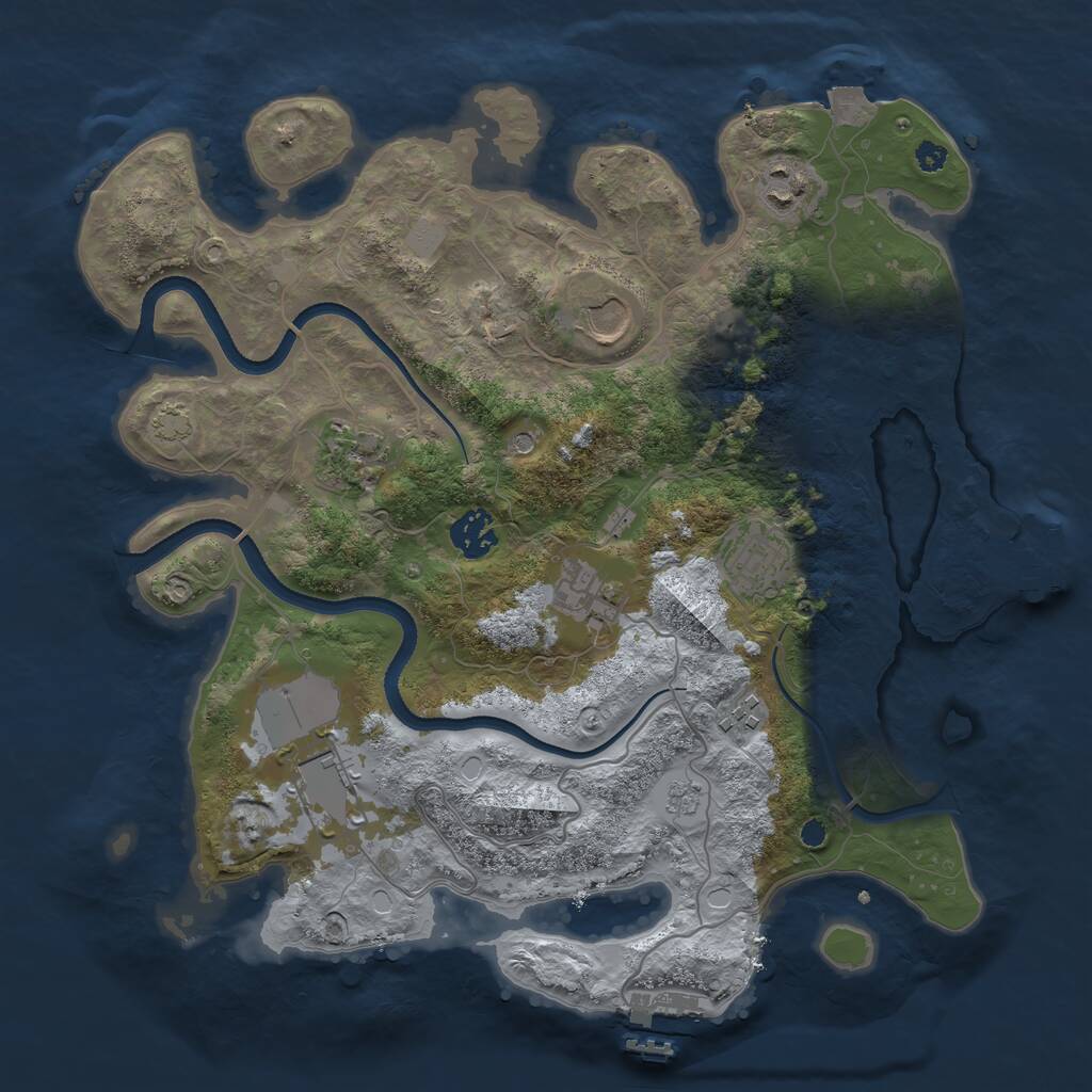 Rust Map: Procedural Map, Size: 3500, Seed: 1859107, 14 Monuments