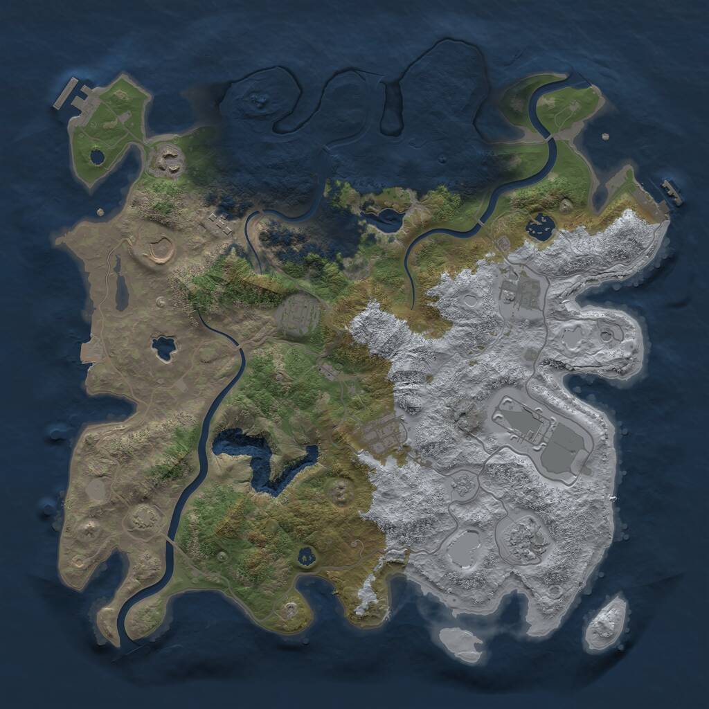 Rust Map: Procedural Map, Size: 4000, Seed: 5262, 15 Monuments