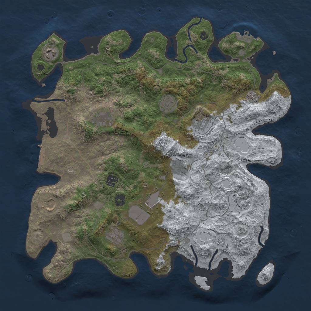 Rust Map: Procedural Map, Size: 4000, Seed: 5262, 20 Monuments