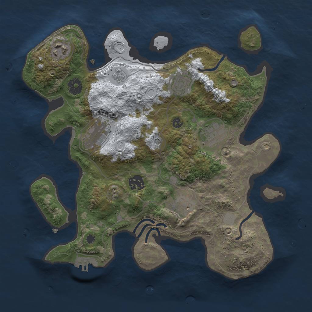 Rust Map: Procedural Map, Size: 3000, Seed: 167133, 14 Monuments