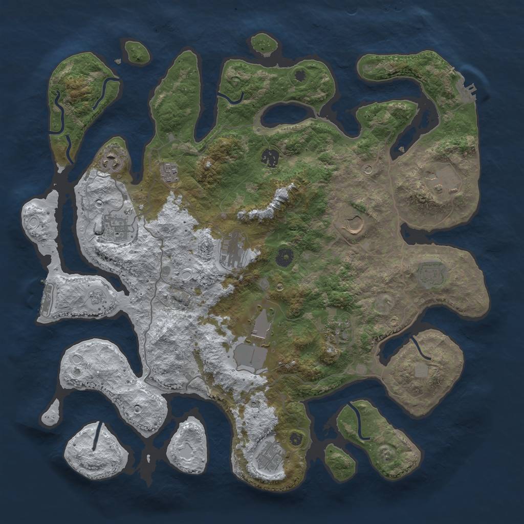Rust Map: Procedural Map, Size: 4300, Seed: 105796033, 20 Monuments