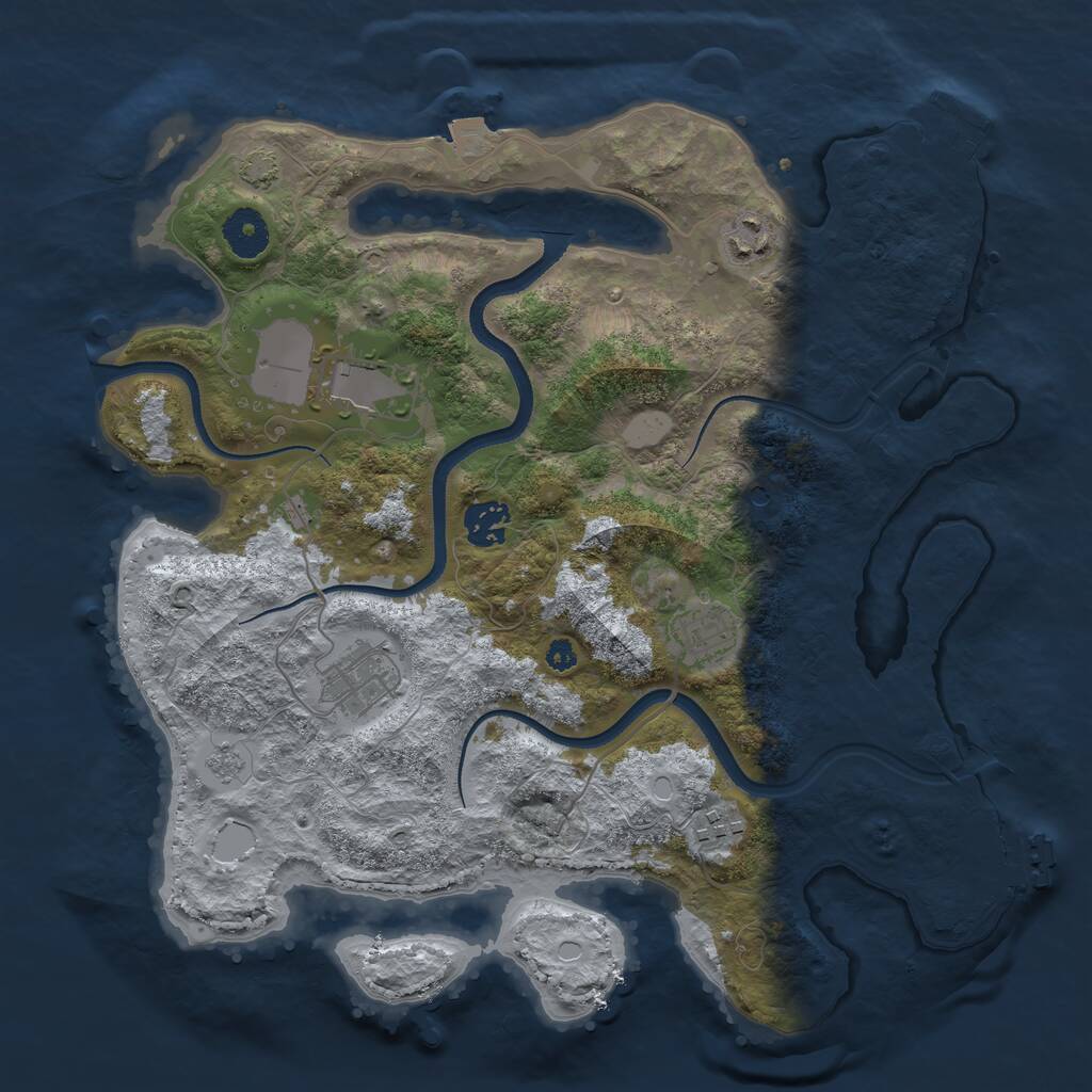 Rust Map: Procedural Map, Size: 3500, Seed: 31337, 12 Monuments