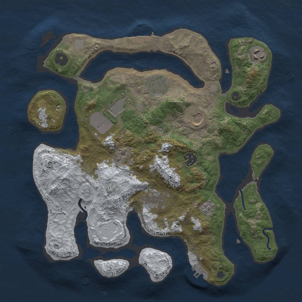 Rust Map: Procedural Map, Size: 3500, Seed: 31337, 16 Monuments