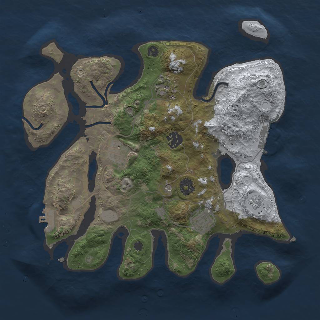 Rust Map: Procedural Map, Size: 3000, Seed: 41493, 13 Monuments