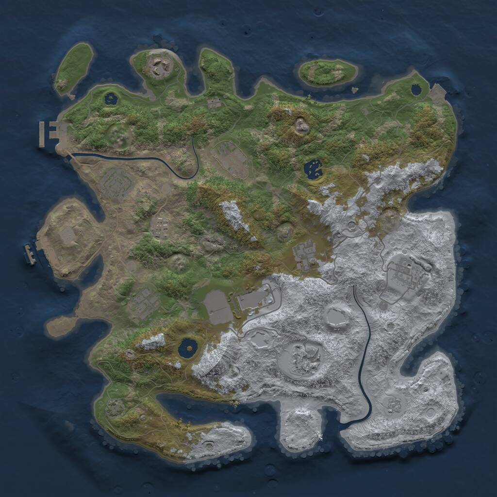 Rust Map: Procedural Map, Size: 3850, Seed: 42988926, 16 Monuments