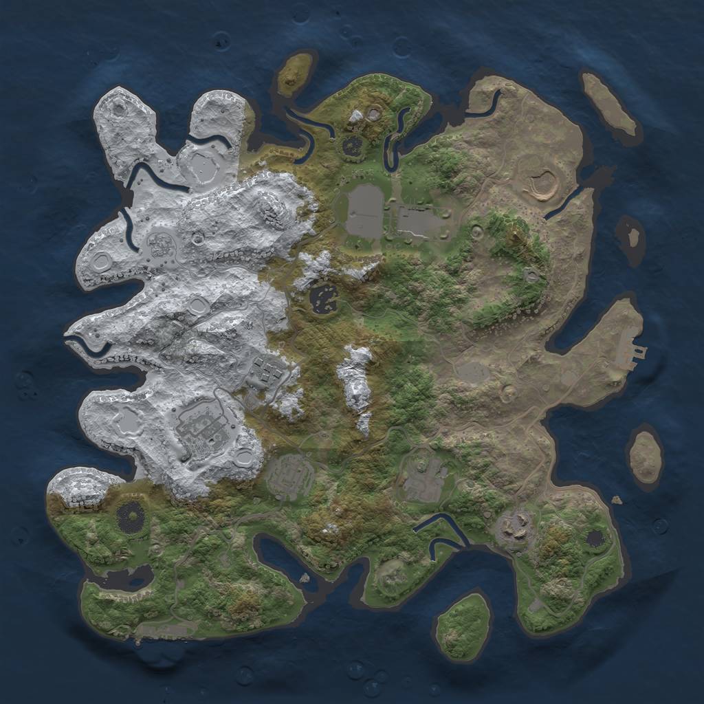 Rust Map: Procedural Map, Size: 3500, Seed: 3026435, 16 Monuments