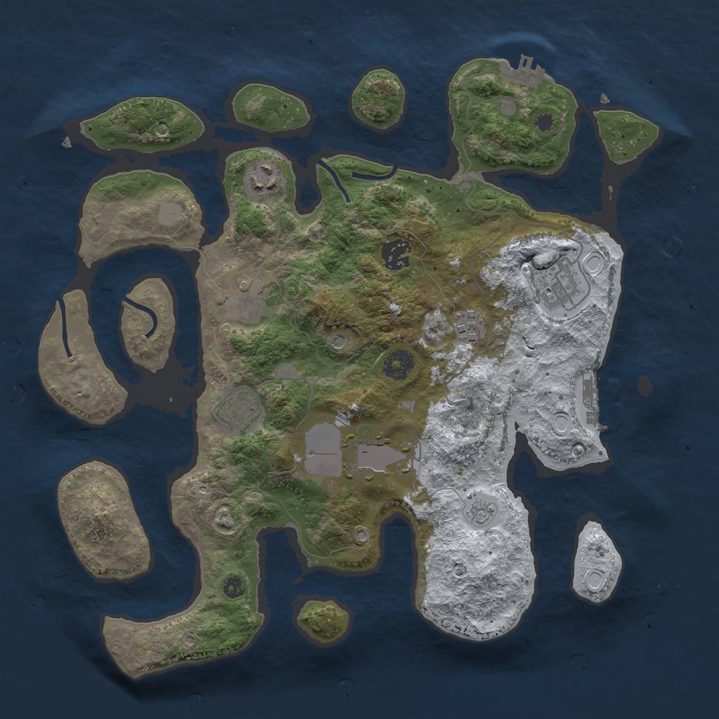 Rust Map: Procedural Map, Size: 3500, Seed: 3272812, 16 Monuments