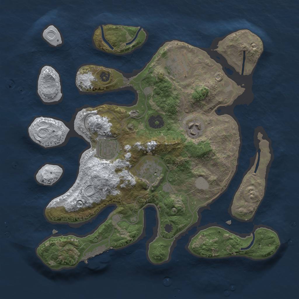 Rust Map: Procedural Map, Size: 3000, Seed: 27022022, 10 Monuments
