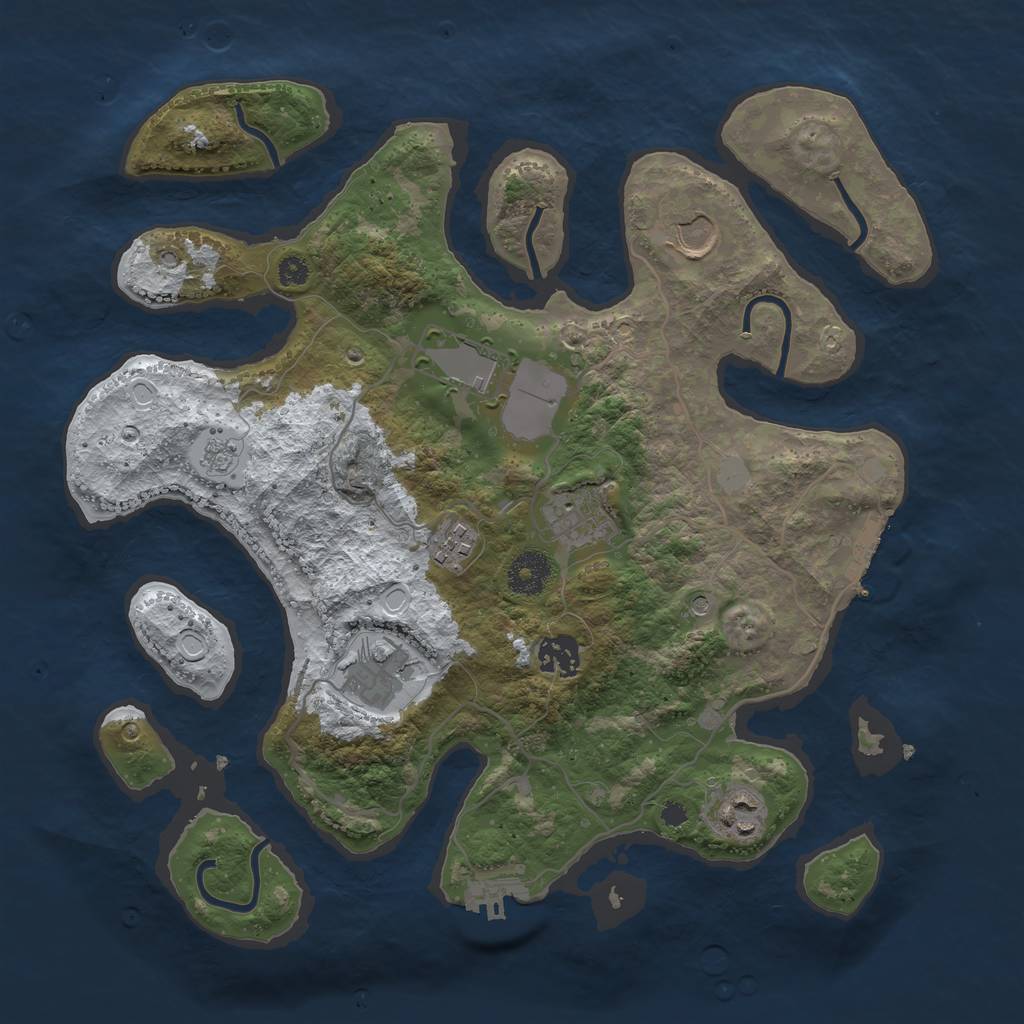Rust Map: Procedural Map, Size: 3500, Seed: 87961761, 16 Monuments