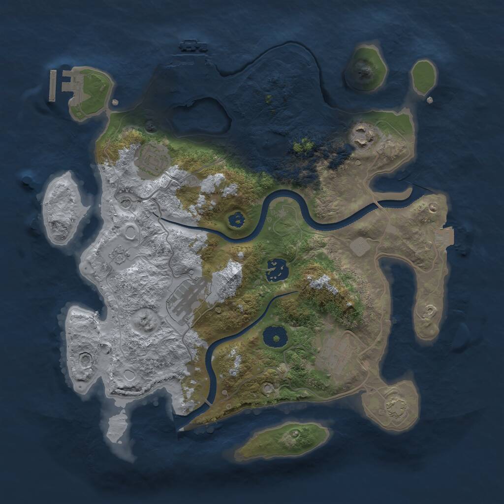 Rust Map: Procedural Map, Size: 3200, Seed: 4255, 11 Monuments