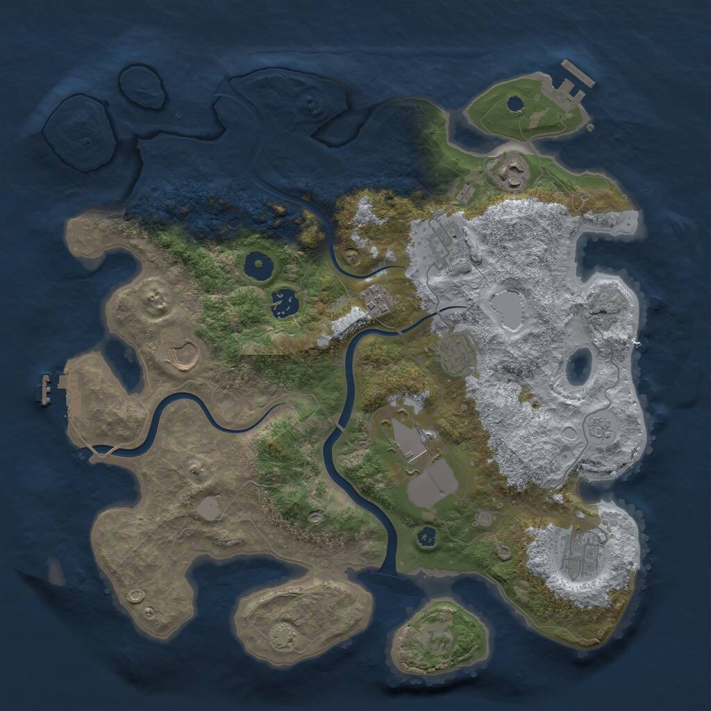 Rust Map: Procedural Map, Size: 3700, Seed: 12546, 14 Monuments