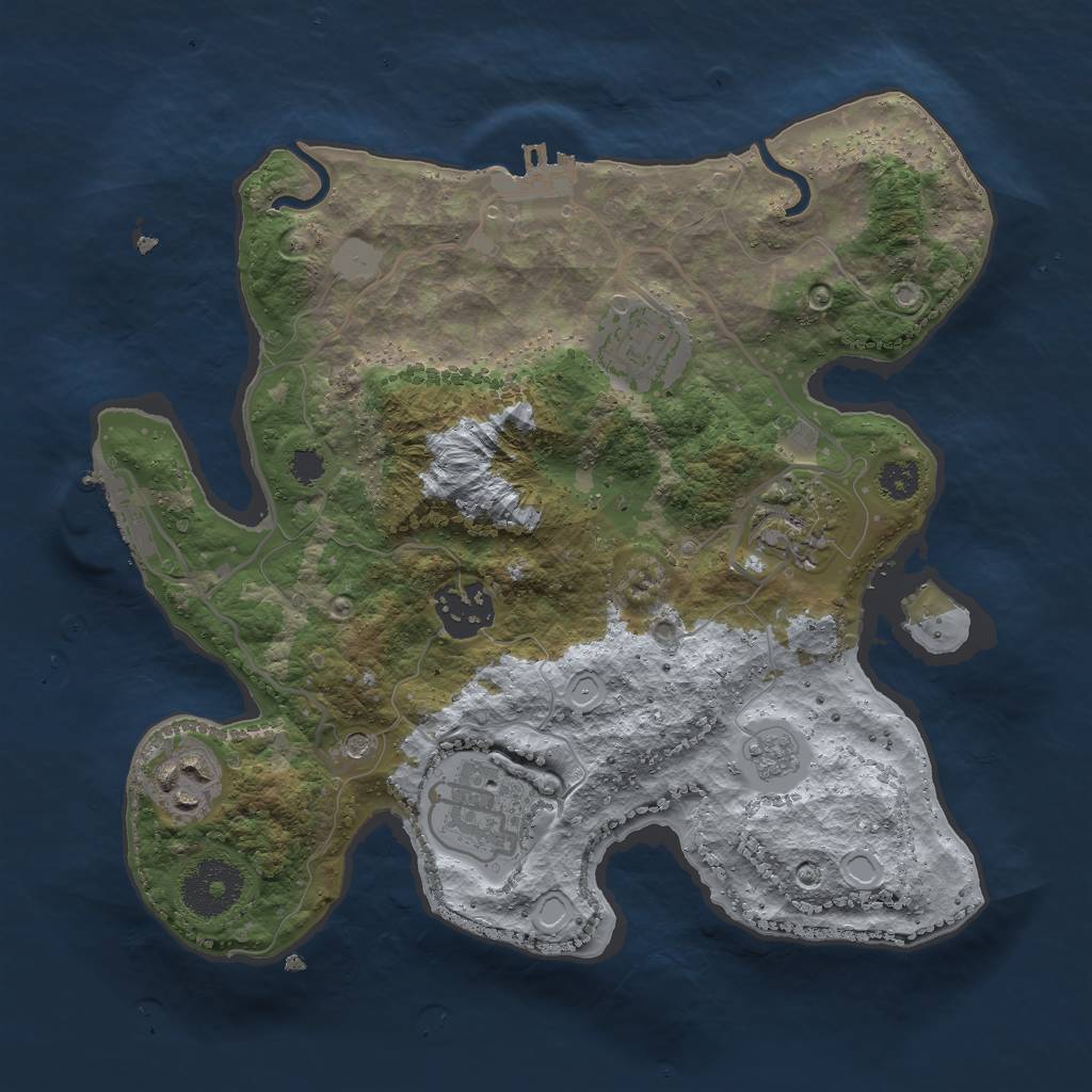 Rust Map: Procedural Map, Size: 2800, Seed: 5991475, 14 Monuments