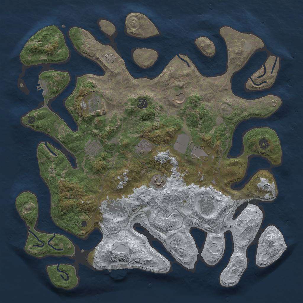 Rust Map: Procedural Map, Size: 4250, Seed: 1482135, 19 Monuments